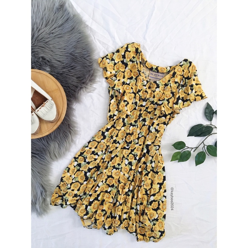 🌿 Vintage Sunflower Ruffle Retro Romper 🌿